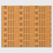 Modern Orange Mudcloth African Pattern Geschenkpapier (Flach)