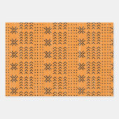 Modern Orange Mudcloth African Pattern Geschenkpapier Set (Vorderseite)