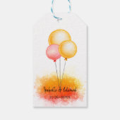 Modern Orange Red Watercolor Paint Stripes Geschen Geschenkanhänger (Rückseite)