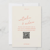 Modern Orange Retro Fun Whimsical QR Code Wedding Einladung (Rückseite)