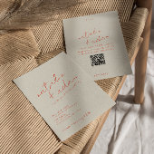 Modern Orange Retro Fun Whimsical QR Code Wedding Einladung