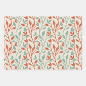 Modern Orange & Sage Botanical Vine Pattern Geschenkpapier Set (Vorderseite 2)