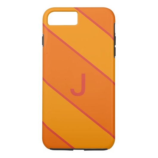 Modern Orange Sports Monogram iPhone Case (Rückseite)