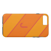 Modern Orange Sports Monogram iPhone Case (Rückseite (Horizontal))