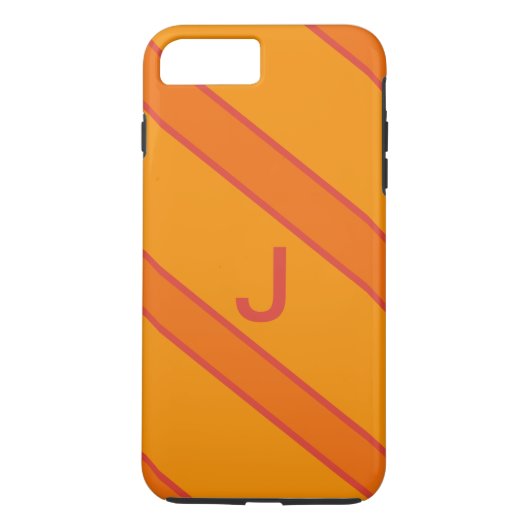 Modern Orange Sports Monogram iPhone Case (Rückseite)