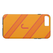 Modern Orange Sports Monogram iPhone Case (Rückseite (Horizontal))