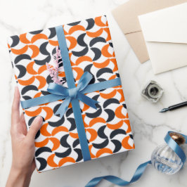 Modern Orange Swirl Geometric Geschenkpapier