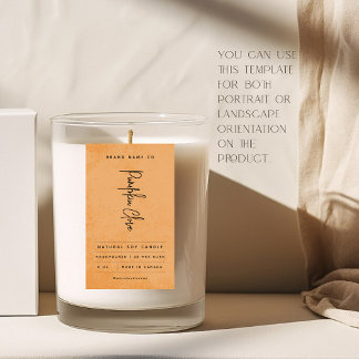 Modern Orange Tangerine Rustic Label Rechteckiger Aufkleber