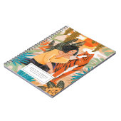 Modern Orange Tiger Girly Jungle Notizblock (Linke Seite)