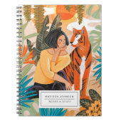 Modern Orange Tiger Girly Jungle Notizblock (Vorderseite)