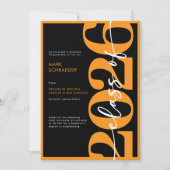 Modern Orange Typography Graduation Announcement Einladung (Vorderseite)