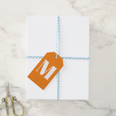 Modern orange-weiße Anfangsnummer für Monogramm Geschenkanhänger (Mit Garn)