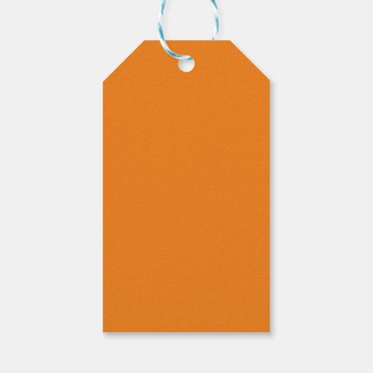 Modern orange-weiße Anfangsnummer für Monogramm Geschenkanhänger (Rückseite)
