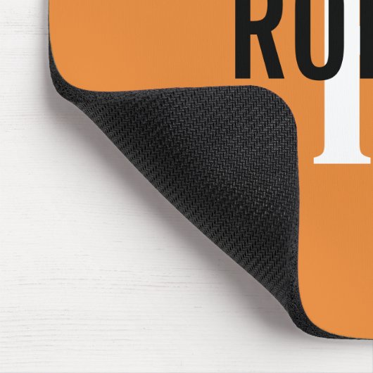 Modern orange-weiße Monogramm-Männer nennen Mauspa Mousepad (Ecke)