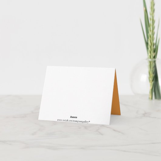 Modern Orange White Wedding Monogram Names (Rückseite)