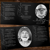 Modern Order Of Service Obituary Funeral/Memorial Dreifach-gefaltete Programmkarte