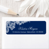 Modern Ordy Navy Blue Floral Lace RSVP (Insitu)
