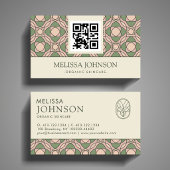 Modern Organic Botanical QR Code Business Card Visitenkarte