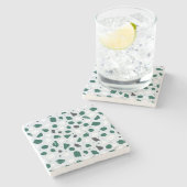 Modern Organic Terrazzo | Abstract Stone Mosaic Steinuntersetzer (Seitenansicht)