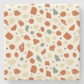 Modern Organic Terrazzo | Abstract Stone Mosaic Steinuntersetzer (Vorderseite)
