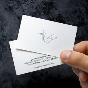 Modern Origami Crane Logo Visitenkarte