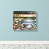 Modern Original Brook Art gestresste Canvas Print Leinwanddruck (Insitu (Holzboden))