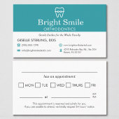 Modern Orthodontist Aqua Blue Appointment Reminder Terminkarte