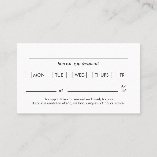 Modern Orthodontist Aqua Blue Appointment Reminder Terminkarte (Rückseite)