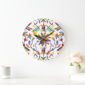 Modern Otomi Design II Große Wanduhr (Zuhause)