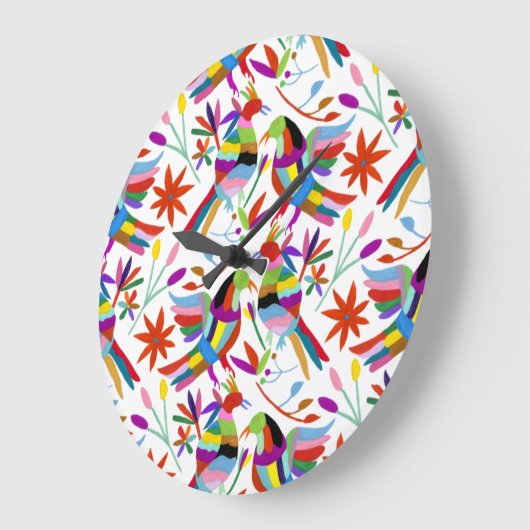 Modern Otomi Design III Große Wanduhr (Winkel)