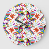 Modern Otomi Design III Große Wanduhr (Vorderseite)