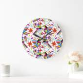 Modern Otomi Design III Große Wanduhr (Zuhause)