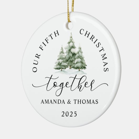 Modern Our Christmas Together Couples Anniversary Keramik Ornament (Links)