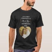 Modern Our First Christmas as Mr & Mrs Heart Photo T-Shirt (Vorderseite)