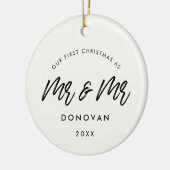 Modern Our First Christmas Gay Pole Foto Keramik Ornament (Links)