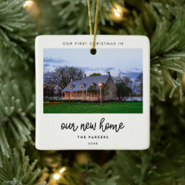 Modern Our First Christmas in unserem neuen Zuhaus Keramikornament