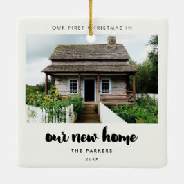 Modern Our First Christmas in unserem neuen Zuhaus Keramikornament