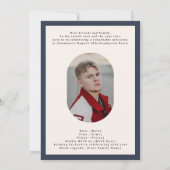 Modern Oval Blue High School Photo Graduation Einladung (Rückseite)