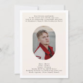 Modern Oval Script High School Photo Graduation Einladung (Rückseite)