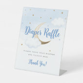 Modern Over the Moon Diaper Raffle Pedestal Sign Sockelschild (Vorderseite)