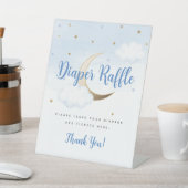 Modern Over the Moon Diaper Raffle Pedestal Sign Sockelschild (In SItu)