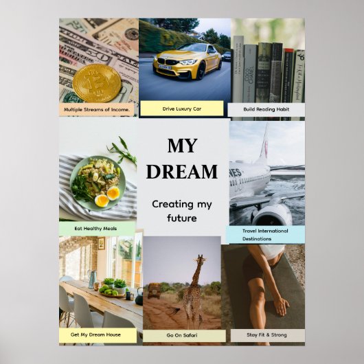 Modern Overlap Grid Vision Board Poster (Vorne)