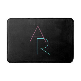 Modern Overlapping Pink Turquoise Badematte