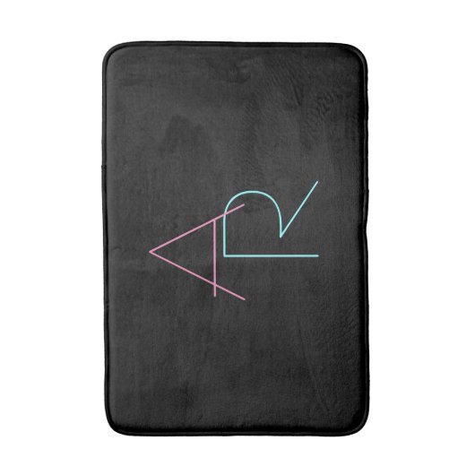 Modern Overlapping Pink Turquoise Badematte (Vorderseite Vertikal)