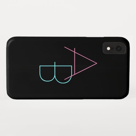 Modern Overlapping Pink Turquoise Case-Mate iPhone Hülle (Rückseite (Horizontal))