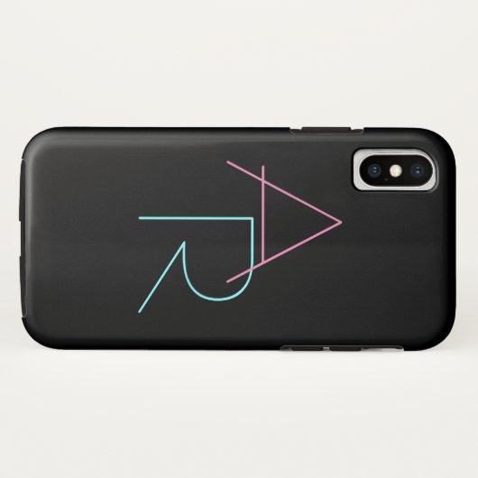Modern Overlapping Pink Turquoise Case-Mate iPhone Hülle (Rückseite (Horizontal))