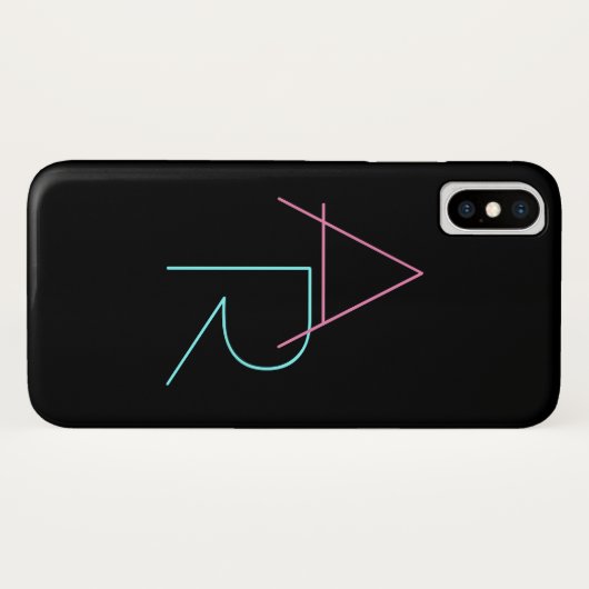 Modern Overlapping Pink Turquoise Case-Mate iPhone Hülle (Rückseite (Horizontal))