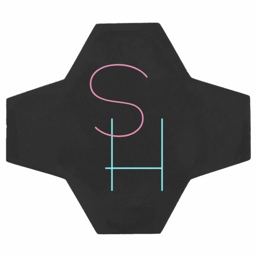 Modern Overlapping Pink Turquoise Fußball (Flach)