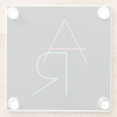 Modern Overlapping Pink Turquoise Glasuntersetzer (Rückseite)