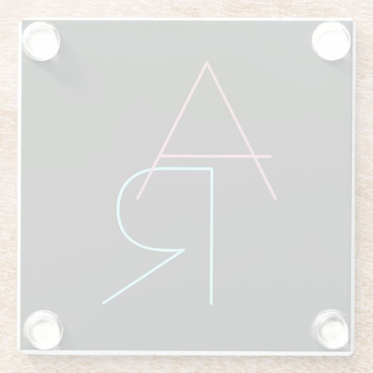 Modern Overlapping Pink Turquoise Glasuntersetzer (Rückseite)